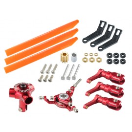 CNC Triple Orange Plastic Blades Conversion set - OMP HOBBY M1